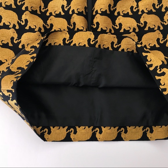 J. Crew Gold Elephant Jacquard Skirt size 4/10 - Picture 7 of 8